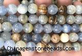 CCA563 15 inches 10mm round blue calcite beads wholesale