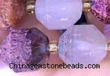 CCB1006 15 inches 9*10mm faceted phantom quartz beads