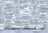 CCB1260 15 inches 9*10mm faceted white crystal beads