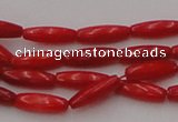 CCB131 15.5 inches 3*9mm rice red coral beads strand wholesale