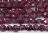 CCB1394 15 inches 4mm faceted coin ruby beads