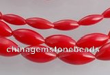CCB14 5pcs 15.5 inches rice shape red coral beads Wholesale