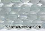 CCB1401 15 inches 6mm faceted coin aquamarine beads