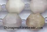 CCB1525 15 inches 9mm - 10mm faceted kunzite gemstone beads