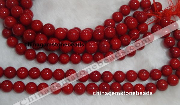 CCB58 15.5 inches 13-14mm round red coral beads Wholesale