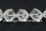 CCC215 15.5 inches 10*10mm cubic grade AB natural white crystal beads