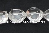 CCC218 20*22mm faceted nugget grade AB natural white crystal beads