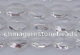CCC513 15.5 inches 10*14mm faceted oval natural white crystal beads