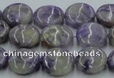 CCG03 15.5 inches 14mm flat round natural charoite gemstone beads