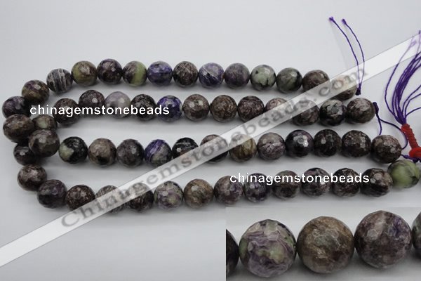CCG59 15.5 inches 13mm faceted round natural charoite beads