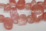CCH334 15.5 inches 10*15mm cherry quartz chips beads wholesale