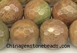 CCJ483 15 inches 10mm faceted round rainbow jasper beads