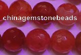 CCL54 15 inches 10mm faceted round carnelian gemstone beads