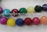 CCN1002 15.5 inches 6mm faceted round multi colored candy jade beads