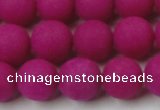 CCN2484 15.5 inches 12mm round matte candy jade beads wholesale