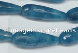 CCN2887 15.5 inches 10*30mm faceted teardrop candy jade beads