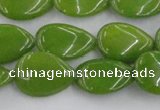 CCN3868 15.5 inches 13*18mm flat teardrop candy jade beads