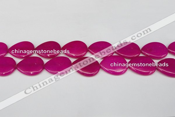 CCN3973 15.5 inches 30*40mm flat teardrop candy jade beads
