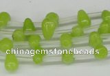 CCN438 15.5 inches Top-drilled 6*9mm teardrop candy jade beads