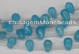CCN440 15.5 inches Top-drilled 6*9mm teardrop candy jade beads