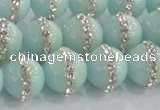 CCN4612 15.5 inches 10mm round candy jade with rhinestone beads