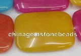 CCN731 15.5 inches 25*35mm rectangle candy jade beads wholesale