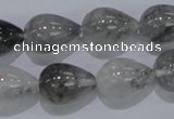 CCQ106 15.5 inches 13*18mm teardrop cloudy quartz beads wholesale
