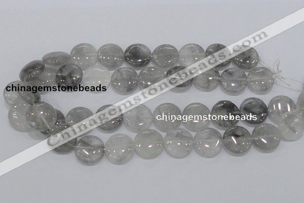 CCQ120 15.5 inches 20mm coin cloudy quartz beads wholesale