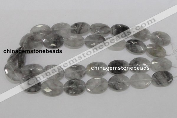 CCQ156 15.5 inches 18*25mm faceted oval cloudy quartz beads wholesale