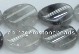 CCQ161 15.5 inches 20*25mm twisted oval cloudy quartz beads wholesale