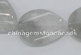 CCQ171 15.5 inches 22*30mm twisted flat teardrop cloudy quartz beads