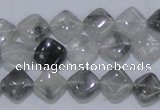 CCQ203 15.5 inches 10*10mm diamond cloudy quartz beads wholesale