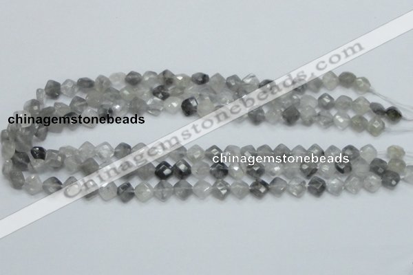 CCQ207 15.5 inches 8*8mm faceted diamond cloudy quartz beads
