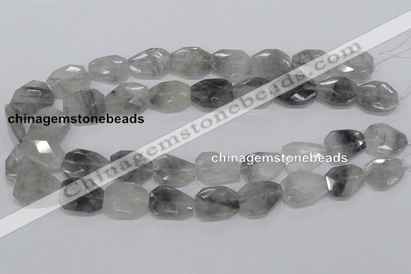 CCQ226 15.5 inches 16*22mm faceted freeform cloudy quartz beads