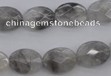 CCQ265 15.5 inches 12*16mm faceted oval cloudy quartz beads