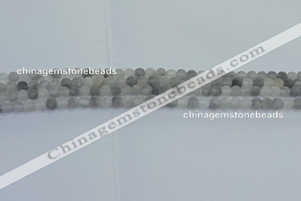 CCQ560 15.5 inches 4mm round matte cloudy quartz beads wholesale