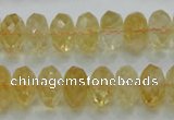 CCR11 15.5 inches 8*14mm faceted rondelle natural citrine gemstone beads