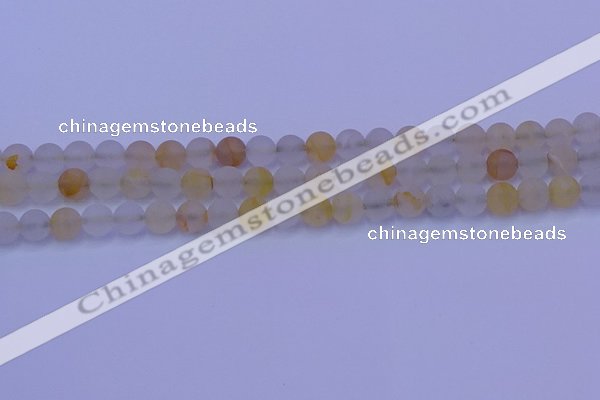 CCR371 15.5 inches 6mm round matte citrine beads wholesale