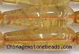 CCR406 15 inches 10*30mm teardrop citrine gemstone beads