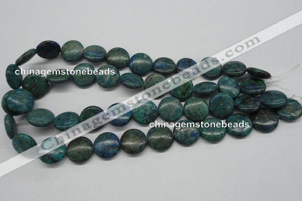 CCS161 15.5 inches 18mm flat round dyed chrysocolla gemstone beads