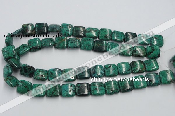 CCS224 15.5 inches 16*16mm square natural Chinese chrysocolla beads