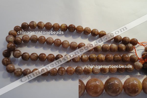 CCS354 15.5 inches 12mm round AB grade natural golden sunstone beads