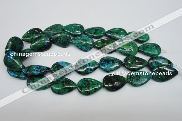 CCS456 15.5 inches 20*28mm flat teardrop dyed chrysocolla gemstone beads
