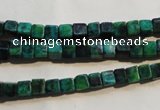 CCS610 15.5 inches 4*4mm cube dyed chrysocolla gemstone beads