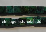 CCS612 15.5 inches 8*8mm cube dyed chrysocolla gemstone beads