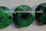 CCS677 15.5 inches 25mm faceted coin dyed chrysocolla gemstone beads