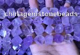 CCU400 15.5 inches 8*10mm - 14*16mm cube lavender amethyst beads
