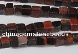 CCU49 15.5 inches 6*6mm cube red tiger eye beads wholesale