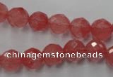 CCY113 15.5 inches 10mm faceted round cherry quartz beads wholesale