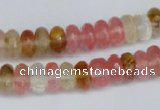 CCY205 15.5 inches 6*10mm faceted rondelle volcano cherry quartz beads